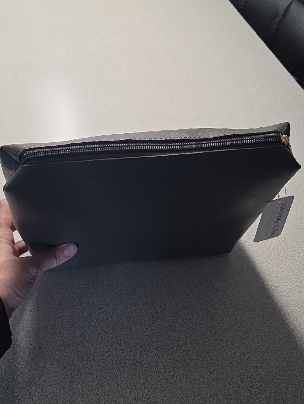 Grey Faux Leather Cosmetic Pouch - Picture 2 of 5